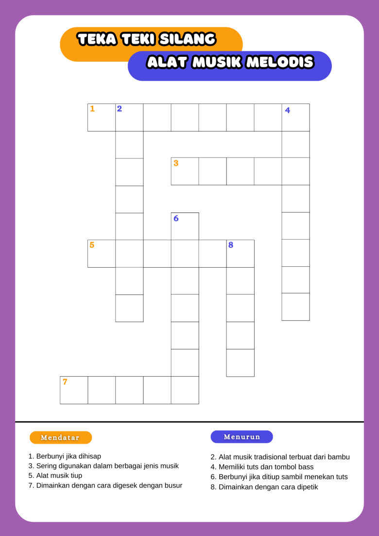 Lembar Teka Teki Silang