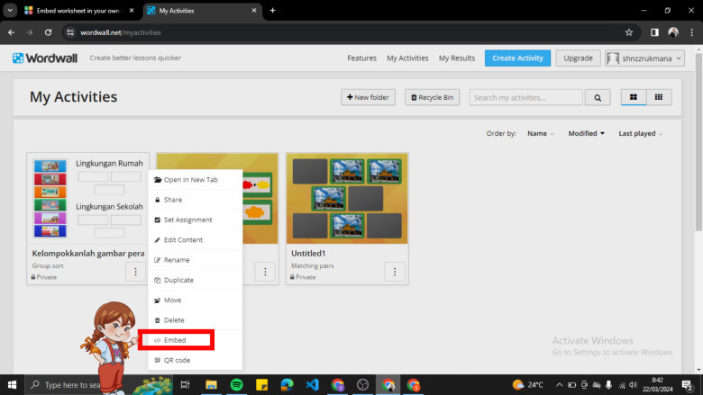 12. Pilihlah menu Embed