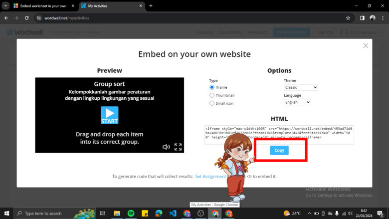 13. Tekan button copy untuk menyalin link games