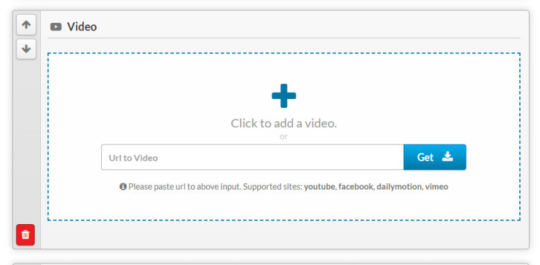2. Akan muncul box Video, kamu bisa mengklik tanda panah untuk memasukan video dari foldermu atau memasukan link video untuk menambahkan video dari internett