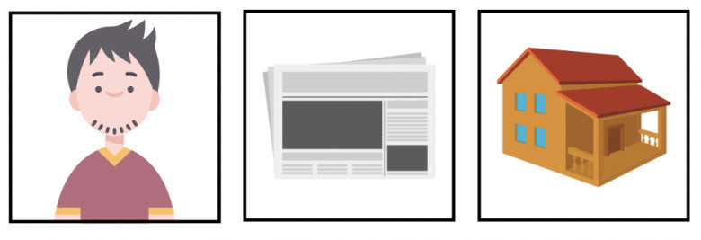 Bentuklah kalimat dari tiga gambar berikut ini!