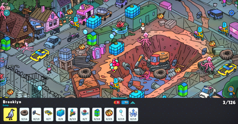 Akan muncul kotakan di paling bawah dan masing-masing kotak akan terisi gambar yang sesuai dengan apa yang kita akan cari di tampilan kota penuh barang sesuai dilayar, Cari sesuai dengan jumlah yang di tulis